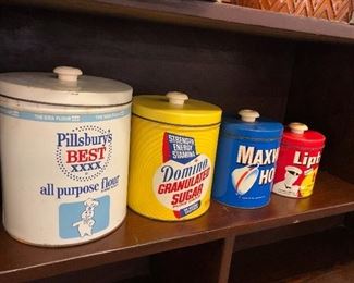 Vintage advertising canisters