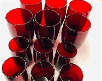 Ruby Red Depression era Glassware