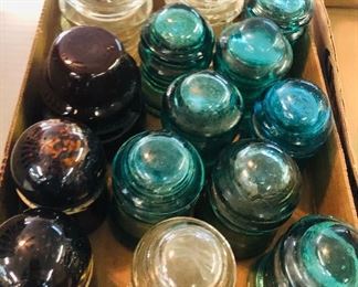 1800s Glass insulators. Some marked Hemingway and dated