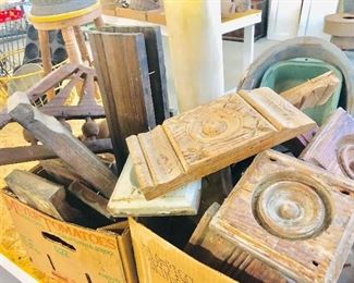 Architectural Eastlake wooden pieces box lots