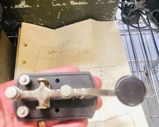 Found in an attic : WW11 Military Morris Code Key and Hand written notes with Special equipment used in World War 11 . Also Found Military Naval Photographs .