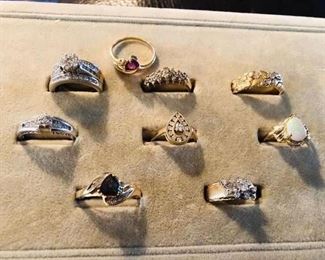 14K and 10K Gold Rings Diamonds and Gemstones
