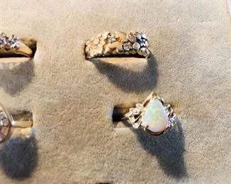 14K and 10K Gold Rings Diamonds and Gemstones