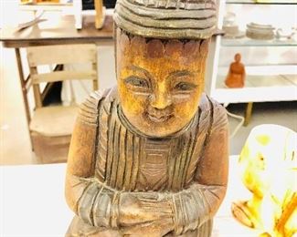 Carved Wooden Oriental Statue Nice Condition and well made
