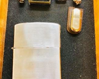 Vintage Lighters . Large unusual Table Lighter Marked Japan