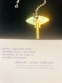 Working Condition Chelsea U.S. Navy Clock. Note the old phone number on instruction book. Complete with key and instructions Found in an attic with all the WW11 equipment and old U.S. Navy photos.( Look these up)