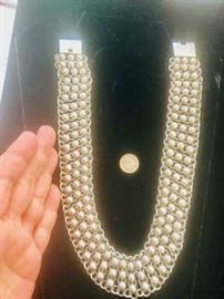 Fabulous Solid Sterling Silver Custom Made Necklace weighs 174.1 Grams