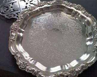 Silver Over Copper Serving Tray and Trivet