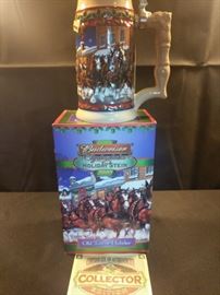 Budweiser Clydesdale holiday Stein 2003 old town holiday