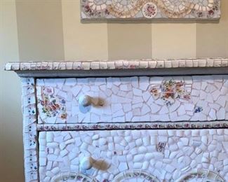 Mosaic Chest of Drawers with Matching Mirror