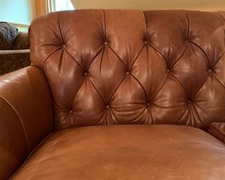 Century Furniture Tufted Leather Love Seat