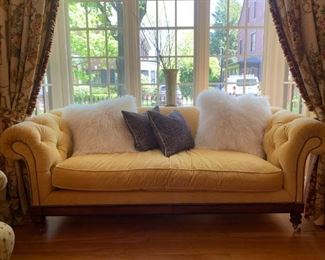 Lillian August Rolled Arm Sofa in Gold