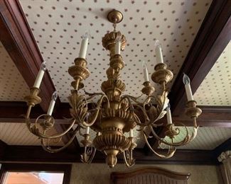 Webster & Co Giltwood 2 Tier Chandelier, 12 Light