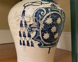 Antique Jug with Folk Art