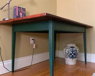 Reclaimed Wood Table with Painted Base