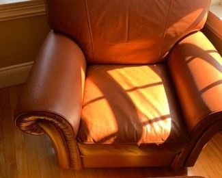 Sofa Art Italia, Leather Club Chair and Ottoman
