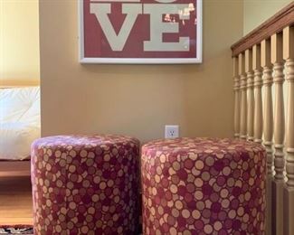 Love Poster, Upholstered Stools 