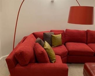 Overarching Floor Lamp in Red