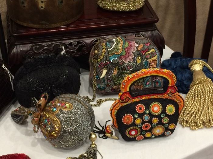 Judith Leiber, Mary Frances beaded bags, and other brands