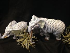 Herend elephants (Now the biggest and most prestigiously known porcelain manufactory in Europe, Herend was founded in 1826 in the small village of Herend, Hungary.)