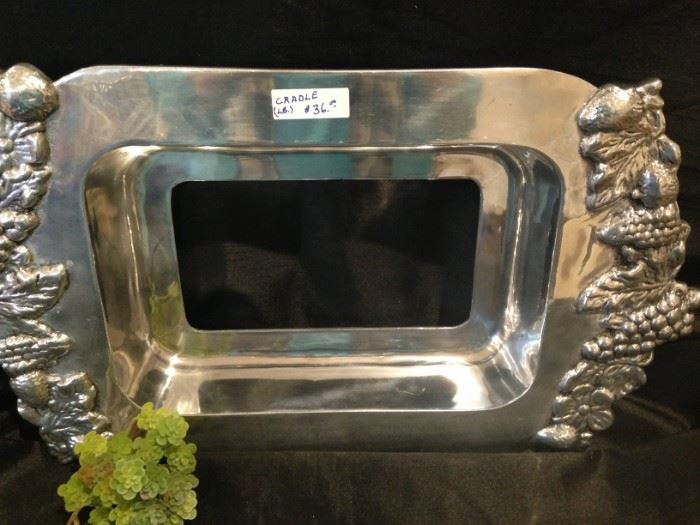 Metalware cradle for that scrumptious hot or cold dish