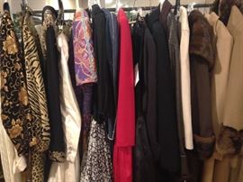 Evening dresses and coats