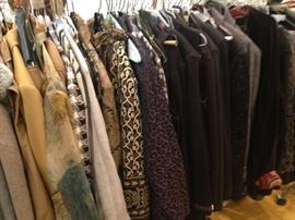 Many jackets and slacks