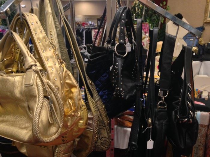 More gold and black purses