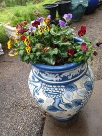 Pretty planter with pansies (Say that 3 times fast!)