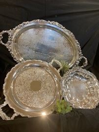 Silver plate serving pieces  