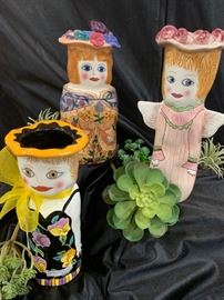  Fun lady vases by  Susan Paley 
