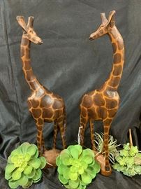 Wooden giraffes 