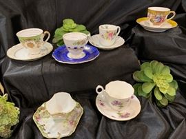 Antique cups and saucers