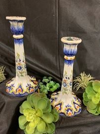 Elegant hand painted candle holders