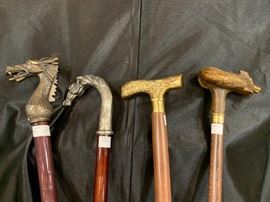 Four of the approximately 30 canes 