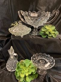 Trophy-shaped bowl and other lovely glassware 