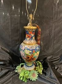 One of two China purchased urns were converted to lamps 