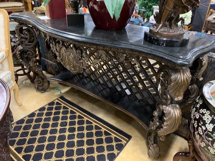 Sophisticated  marble top entry table/buffet