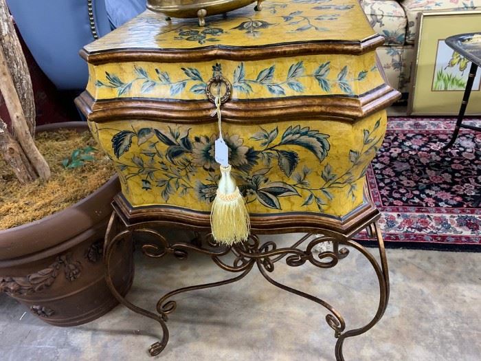 Charming yellow box and stand - complete with tassel