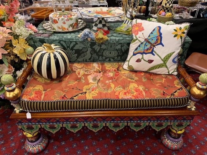 Another absolutely adorable MacKenzie Childs bed bench