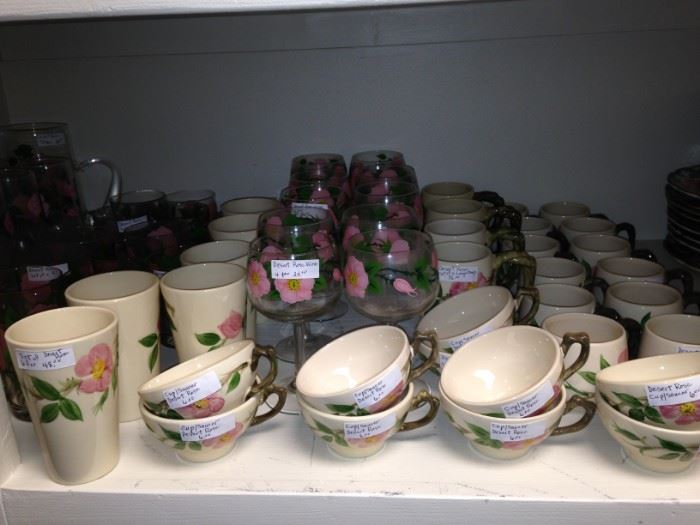 Desert Rose pottery and glasses