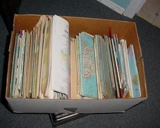 Boxes of vintage maps & atlas...gentleman was a history and geology college professor