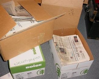 BOXES and BOXES of old newspapers and magazines
