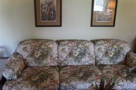 Flex Steel Floral Sofa