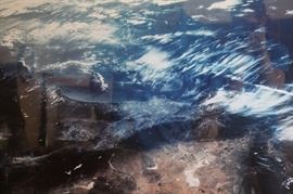 Large satellite photo of the coast in frame and one without frame (large)