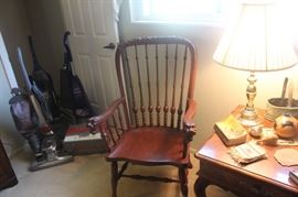Large Carved Spindle Back Chair