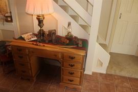 9 drawer desk- Bassett- Maple