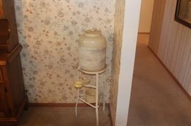 Vintage Wine Crock on stand