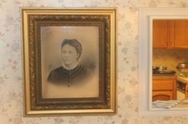 Large Civil War Era Portrait w/ Carved Frame