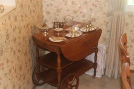 Maple Tea Cart and Siler Plate pieces